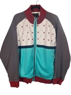 RSRV Private Reserve Jacket Womens XL Colorblock Zip Up Streetwear Y2K Style